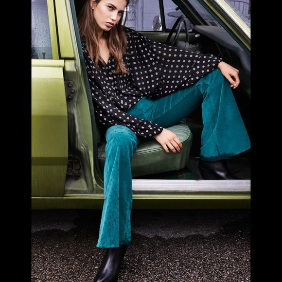 Free People Pants - Free People Float on Flare Cord Vintage Green 25